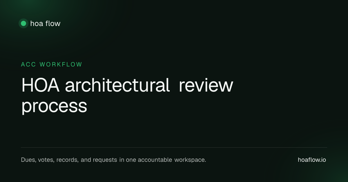 HOA architectural review process | HOA Flow